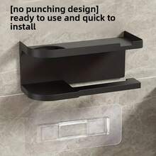 1pc 2-In-1 Toilet Paper Holder With Storage Shelf, Self-Adhesive Toilet Paper Holder, Wall-Mounted Bathroom Toilet Paper Holder, Suitable For Bathrooms And Kitchens - Multicolor - View 10