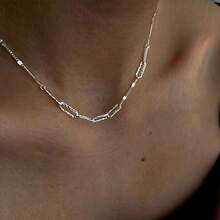 925 Sterling Silver Interlocking Disc Necklace, Shiny, Great Mother's Day Gift, Low Allergy - Ring Chain - View 3