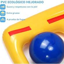 Juego de Juguetes para Piscina Tres en Raya Juguete Inflable para Piscina con 10 Pelotas Impermeable y Duradero Juguetes Acuáticos para Nadar Al Aire Libre Imprescindible para Reuniones Familiares - / - Ver 2