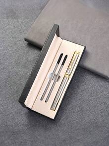 Zestaw metalowych długopisów z możliwością personalizacji, zestaw do pisania w biurze, długopis z podwójną końcówką, płynne pisanie, przenośny, idealny prezent na Walentynki - Wielokolorowe - Zobacz 3