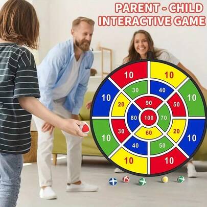 一套29英寸儿童大型飞镖靶，含8支粘性飞镖，室内/室外运动趣味派对游戏玩具，适合3-12岁男孩女孩生日礼物