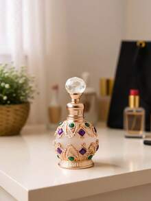 1pc New Dubai Arabian Egyptian Style 15ml Perfume Essential Oil Glass Refillable Bottle - Multicolor - View 9