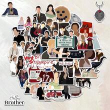 50pcs Vampire Diary Stickers - Enigmatic Small-Town Character & Vibe Decals For Car, Luggage & Water Bottle, Fandom Must-Have - Multicolor - View 1