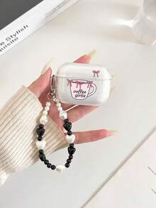 Coffee Bow Tie Painted Transparent Fashion Bluetooth Earphone Case Compatible With AirPod Case, Headphones, Pro 3 Case, Pro (2nd Generation), 3, Pro, 1/2, 4 Case Cover