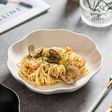 Black Matt Glazed Ceramic Dinnerware Wholesale, High-End Creative Rim Salad Plate, Western Dinner Plate - Black - View 5