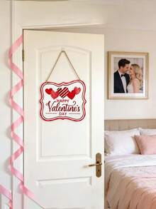 Happy Valentine's Day Heart Wooden Decoration Wreath - Perfect Wall Or Door Hanging, Ideal For Valentine's Day, Anniversaries, And Holiday Parties, A Great Gift Choice - Multicolor - View 6