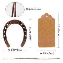 10/20Sets Good Lucky Horse Shoes With Kraft Tag, Metal Mini Craft Horseshoes Decorations For Rustic Vintage Wedding Party Decor Western Party Decorations,Avoid Contact With Food. - Multicolor - View 3