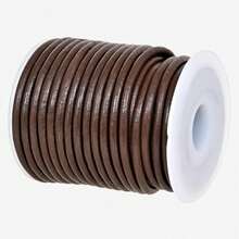 GENIQUE Real_Genuine Round Leather Cord For Jewelry Making, Leather String Cord For Crafting, Necklace, Bracelets, Braiding, Wraps (2mm, Antique Brown Distressed) - ColorG - 查看 1