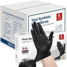 Schneider Vinyl Synthetic Exam Gloves, 4 Mil, Latex Free Disposable Gloves For Medical, Cooking, Cleaning, And Food Prep Christmas Decor, Holiday Decor,  Christmas Tree Ornaments,  Winter Holiday Decor, Christmas Gifts,New Year Gifts,New Year Decorations - 06 黑色(中 1000) - 查看 2