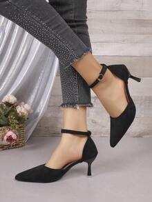 女士经典黑色后系带高跟鞋 - 黑色 - 查看 2