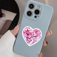 50pcs Exquisite High-Quality Sparkling Heart-Shaped Crystal Decorative Stickers For Stationery, Glassware, Envelopes - Multicolor - View 9