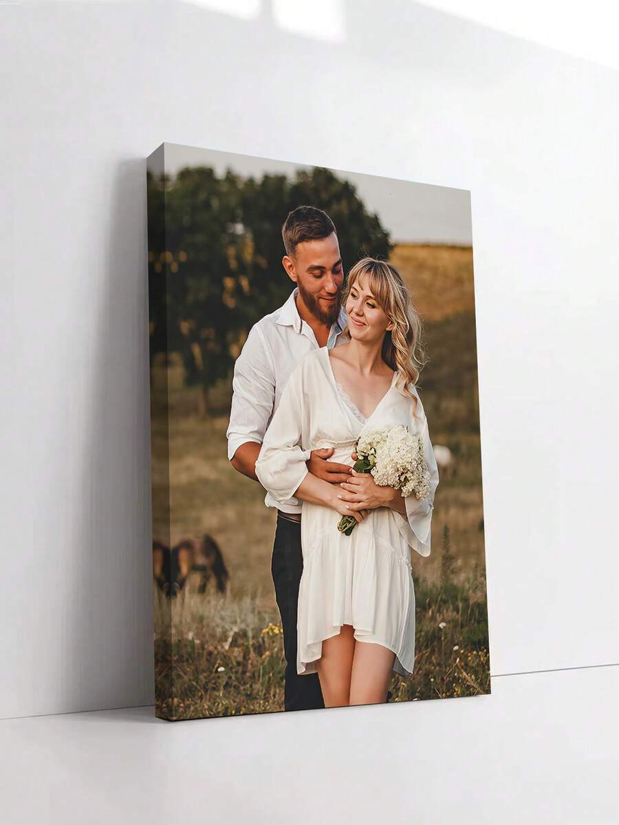 1 Stück personalisierte Leinwandkunst, rahmenloses Poster, gemütliches gerahmtes Leinwandbild, Geschenke zum Valentinstag, Hochzeitstag, Muttertag, Vatertag, personalisiertes Erinnerungsgeschenk, geeignet für Valentinstag, Hochzeit, Ostern, Muttertag, Vatertag, Raumdekoration, individualisierbar, Schlafzimmerdekoration, personalisiertes Geschenk, Bild, Foto