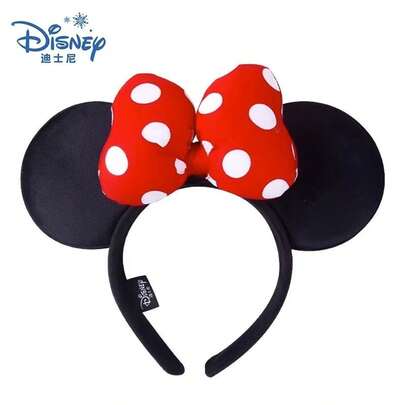  1pc Disney Mickey Mouse Ears Sequin Bow Headband, Women's Holiday Party Costume Accessory, Gift Hair Accessory