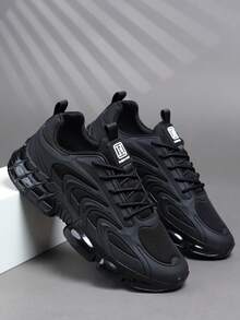 Giày nam thời trang thường ngày, giày thể thao nam cổ điển, giày chạy bộ buộc dây, giày sneaker nam cá tính, giày casual đường phố. - màu đen - Xem 4