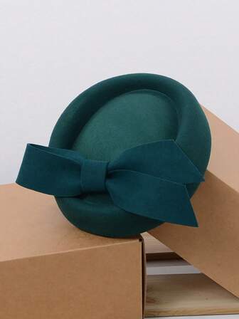 Eleganta fascinators med bred brätte för kvinnor, stor rosett, formellt tillfälle, Kentucky-keps, dam, bröllop, brud, cocktail, tebjudning, klänning, platt topp, fedorahatt