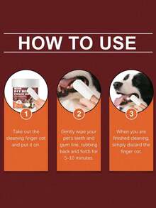 Disposable Pet Finger Toothbrush, Daily Cleaning For Cat And Dog Teeth, Fresh And Clean - Multicolor - View 8