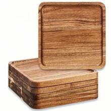 Multipurpose Wooden Breakfast Tray - Square And Round Wooden Trays, Suitable For Cheese, Appetizers, Hors D'oeuvres And Desserts - Ideal For Serving Platters, Decorative Trays, Bathroom Or Kitchen Countertops, Home Decor, Coffee Tables - Suitable For Christmas, Halloween, Thanksgiving, Food Trays - Camel - View 12
