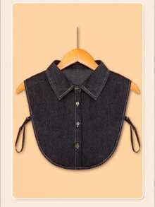 1pc Women's Detachable Denim Pointed Collar Shirt Collar Accessory, Versatile Clothing Accessory Suitable For Autumn/Winter - Multicolor - View 16