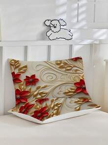 三件套床上用品（1个被套+2个枕套，不含被芯），3D立体花卉图案涤纶床上用品套装，柔软透气，适合卧室、客房使用。 - 彩色 - 查看 6