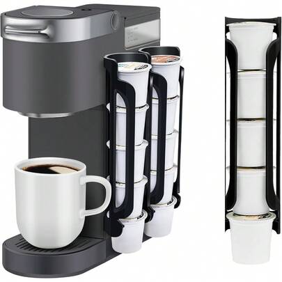 KCup Holder For : Coffee Pod Holder For Counter Small Space - Kcup Holders For Wall Mount (2, Black)