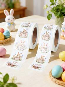 500 miếng/cuộn Hình dán thỏ Phục Sinh, Thẻ gói quà thiết kế trứng thỏ Phục Sinh, Trang trí Phục Sinh, Vật dụng gói quà Phục Sinh, Hình dán tự dính Phục Sinh để tự làm quà tặng, Nhãn dán phong bì, Niêm phong gói hàng, Hình dán sổ tay, Hình dán chai, Hình dán trang trí quà tặng sự kiện mùa xuân Phục Sinh, Trang trí tiệc Phục Sinh vui vẻ, Vật dụng tiệc Phục Sinh, Quà tặng Phục Sinh, Quà lưu niệm tiệc tùng - chú thỏ màu nước - Xem 3