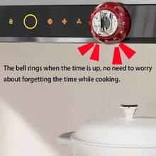 1pc 60-Minute Mechanical Kitchen Timer, Large Dial Loud Reminder, Non-Digital Mechanical Timer, Magnetic Kitchen Countdown Clock, Large Dial Mechanical Design, Essential For Home Baking, Cooking Gadget Without Battery