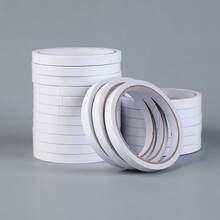 0.8cm White Transparent Double-Sided High Viscosity Adhesive Tape, 12m/Roll, 2 Rolls/Pack, For Students And Office DIY - White - View 1