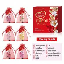 6 Sets/Box Of Lipstick Sets And Hand Cream Sets With Red Thank You Cards And Gift Gauze Bags For Newlyweds - Bộ quà tặng năm mới 6 bộ/hộp - Xem 9
