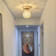 Creative Crystal Ceiling Light, Modern Minimalist Hallway, Corridor, Foyer, Balcony Small Flush Mount Light - Various - View 6