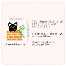 50张可爱黑猫卡通动物贴纸，适用于剪贴簿、日记本、笔记本电脑、水瓶、汽车等。寓意美好的设计，传递积极向上的信息，是馈赠佳品。 - 彩色 - 查看 2