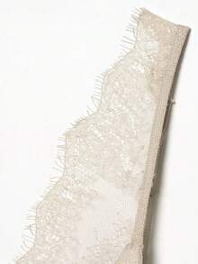 DEEKA Women's Fashionable Sexy Lace Satin Blouse, Spring/Summer - Beige - View 7