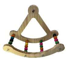 Wooden Pirate Ship Swing Bird Toy, Interactive Parrot Rocking Swing Toy - Multicolor - View 9