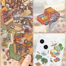 17pcs/Set Buku Stiker Pemandangan Ukuran Besar, Stiker Rumah DIY, Termasuk 6 Pemandangan, 9 Elemen, 2 Gambar Referensi, Stiker Lanskap Rumah Miniatur 3D, Scrapbooking, Stiker Pemandangan, Stiker Lanskap, Stiker Buku Panduan, Stiker Pemandangan Rumah Kecil, Dapat Digunakan Kembali, Tersedia Berbagai Ukuran - MultiWarna - View 7