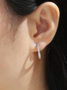 Bông tai Moissanite bạc 925 cao cấp dành cho nữ, không gây dị ứng, thiết kế tối giản sang trọng, chống oxy hóa, dễ dàng đeo hàng ngày, quà tặng cho Ngày Valentine, Ngày của Mẹ, đám cưới, lễ đính hôn, sinh nhật, đóng gói hộp quà. - Phong cách 10 - Xem 4