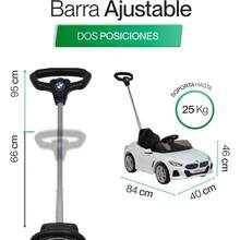 JCH-Carros Montables para Niños para BMW Z4 Push Car - Coche de Empuje con Música y Claxón - Barra de Empuje Ajustable - Coche Montable Niños Función 3 En 1 Carriola Camina o Monta - Blanco - como en la foto - Ver 8