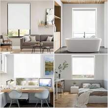 CYPNNANWEI Persianas Enrollables 100% Blackout Free Stop Cortinas Desplegables Cortinas Tejidas con Aislamiento Adecuadas para el hogar y la Oficina Blanco 140An x 180Al cmFashion - 219617112 - Ver 7