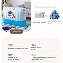 Cartoon Bear Airplane Storage Bag - Large Capacity For Quilts, Clothes & Toys | Reinforced Handle, Waterproof | Moving, Travel & Home Organization Essential | Cute Decor Storage Artifact - Nhiều màu - Xem 8