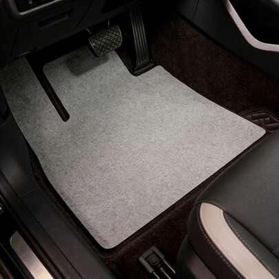 1pc Disposable Felt Car Floor Mat, Waterproof, Dust-Proof, Mud-Proof For Rainy/Snowy Days, Trimmable, Durable, Absorbent, Universal Car Carpet, Car Interior Decoration
