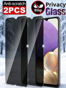 2片装防窥隐私钢化玻璃膜屏幕保护膜，兼容三星Galaxy S26 S25 S24 Ultra A57 A56 A35 A36 A55 A27 A17 A07 A16 A06 / 兼容 17 16 Pro Max / 兼容华为 / 荣耀 / 兼容小米 / Poco / 红米 Note 12 13 14 4G 5G 全覆盖 9H 防爆防窥防刮花 全胶贴合，易于安装，无气泡 - 黑色 - 查看 45