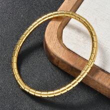 1pc Elegant 18K Gold Plated Square Bangle Bracelet, Fashionable & Versatile Jewelry For Women
