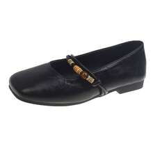 Zapatos Mary Jane de Punta Cuadrada Estilo Francés para Mujeres 2025 Primavera y Otoño Nuevos Zapatos de Vestir Retro con Cuentas Estilo de Noche Pequeños Zapatos de Cuero - Marrón - Ver 6