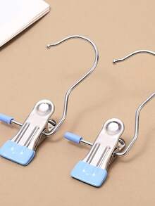 5 Pieces Of Stainless Steel Clothes Clip, Laundry Clothes Nail With Hook, Portable Hanging Clothes Clip, Wardrobe Organizer, Hanger,Towel Clip | Pants Rack | Laundry Clip, Skirt Hanger With Clip,Space-SavingRotating Clips For Efficient Wardrobe Organization,, Clothespins Hook