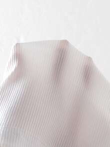 Set de 2 piezas de top de tirantes finos con lazo de cuentas y falda plisada con estampado floral, estilo dulce y versátil para niña, para verano - Beis - Ver 6