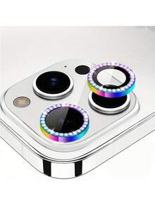 闪亮保护膜，兼容 15/14/13/12/11 Pro Max Plus，生日礼物，送给家人朋友的礼物，闪亮水晶材质，镜头保护膜，手机配件，防水，防震，防摔，防刮，防指纹，全覆盖 - 彩色 - 查看 7