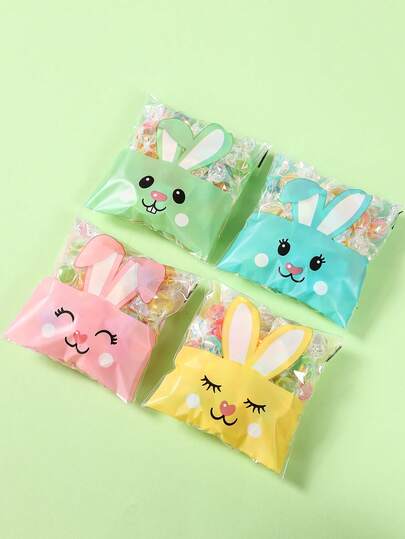 50/100Pcs Cute Rabbit Pattern Self-Sealing Gift Bag,Happy Easter Candy Bag With Easter Bunny Design,Gift Packaging Bag, Easter Party Favor Bag,Treat Bag, Baking Bag,Gift Wrapping Bag,Easter Party Gift,Easter Decorations For Home,Easter Egg Hunt Party Supplies,Easter Gifts For Friends And Family,Easter Party Decor,Party Supplies