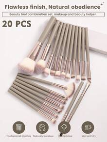 38PCS Makeup Tools Set Including:20PCS Makeup Brush Set+1pc Multi-Functional Zipper Toiletry And Cosmetic Bag Waterproof+8PCS Triangle Powder Puffs+4PCS Mini Makeup Sponges+2PCS Mini Air Cushion Powder Puffs+2PCS Makeup Sponges+1pc Makeup Brush Cleaning Tools,All-In-One & Beginner-Friendly | Travel-Ready & Gift-Ready | Perfect For Newbies/Her