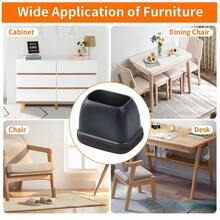 24 protectores de piso rectangulares de fieltro para pisos de madera dura, almohadillas para orejas rectangulares de silicona negra para muebles, fundas para sillas y mesas de computadora - MFitL1317W0610924 - Ver 6