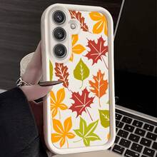 Funda de Teléfono con Patrón de Hojas de Otoño Adecuada para Samsung Galaxy A03s/A10s/A13/A14/A15/A30/A20s/A22/A24/A25/A31/A32/A33/A34/A35/A50/A30s/A51/A52/A53/A54/A55/S20/S21/S22/S23/S24/S25/M15/M31/M34/M35/M54/M55 Funda Suave de Escalera de Ojos de Cielo Clásica en Blanco y Negro de Dos Tonos Antigolpes Protección Completa Regalo de Elemento de Alta Gama a la Moda Mejor Opción - Multicolor - Ver 8