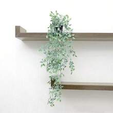 人造垂吊植物、仿真垂吊植物、盆栽绿植、仿真桉树藤蔓、曼陀罗藤蔓盆栽，适合室内/室外家居置物架装饰 - 綠色 - 查看 7
