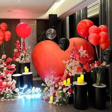 60个红黑乳胶气球套装，适用于万圣节、求婚、情人节、圣诞节、生日派对、性别揭晓派对、婚礼、订婚、周年纪念、母亲节、生日礼物、洗礼装饰、节日装饰、教师节礼物、室内外装饰 - 彩色 - 查看 11